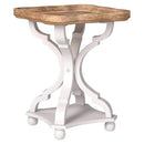 Cozayh Rustic Wooden Accent Tray Top Nightstand Side Table - White Legs - Brand New