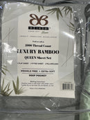 BIBB HOME 6-PIECE 2000-THREAD-COUNT BAMBOO SHEET SET WITH SNUGGRIP, QUEEN - MINT - Like New
