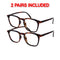 COLIN READING GLASSES, 2 PAIRS - Choose Magnification New