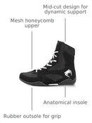 VENUM UNISEX CONTENDER BOXING SHOES - SIZE: MEN 14 WOMEN 14 (BLACK/WHITE) - Like New