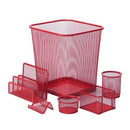 TARLETON Steel Mesh Desk Set Red/6 Piece 50409 - Brand New