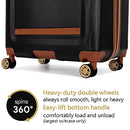19V69 ITALIA VINTAGE 3 PIECE EXPANDABLE HARD SPINNER LUGGAGE SET VTLUGFD - BLACK - Like New