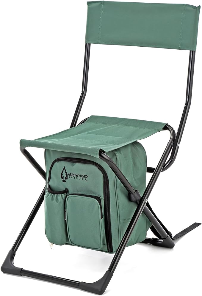 ARROWHEAD OUTDOOR Multi-Function 3-in-1 Compact Camp Chair - Forest Green Like New