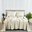 BIBB HOME 2000 COUNT 6-PIECE BAMBOO SHEET SET WITH SNUG GRIP QUEEN SIZE - CREAM - Like New
