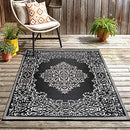 Ebimai Indoor/Outdoor Plastic Stain Proof Reversible Rug 3'11" x 5'11" - Black - Brand New
