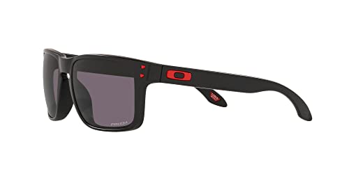 OAKLEY MEN'S OO9102 HOLBROOK SQUARE Sunglasses 57MM Matte Black Prizm Gray - Like New