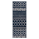 CAMILSON Boho Moroccan Area Rug 2'x7', Geometric Diamond Design - Boho Navy Blue - Brand New