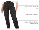 AMAZON ESSENTIALS WOMEN  HIGH-RISE RELAXED LEG ANKLE JEANS SIZE 8 WASHED BLACK - Brand New