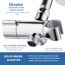 UVISH PRESSURE ALL METAL 3 WAY SHOWER DIVERTER VALVE WITH HAND HOLDER - CHROME - Like New