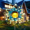Solar Lights Outdoor Garden Decor - Metal Sun Crackle Glass Globe Stake - Like New