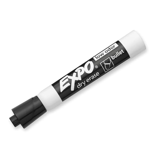 EXPO LOW ODOR DRY ERASE MARKERS BULLET TIP 2068909 - BLACK/WHITE - Brand New
