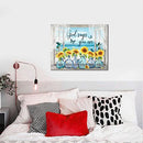 HANKCLES God Says You Are Wall Art Bible Verse Canvas 16x20 Framed Blue - NEW - Brand New