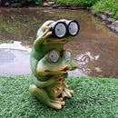 Garden Decor Outdoor Statue: Yard Frog Solar Figurines Funny Animal - Like New