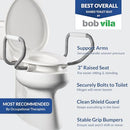 Bemis Assurance 3" Raised Toilet Seat with Handles Elongated B083Y4M7YH - Brand New