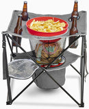 ARROWHEAD OUTDOOR 33.5” Portable Folding Tailgate Table 4 Cup Holders - GREY - Like New