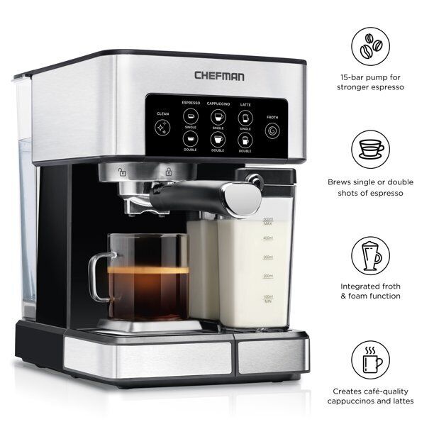 Chefman Barista Pro 6-in-1 Espresso Milk Frother RJ54-V2 - - Scratch & Dent