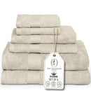 ONE THOUSAND REASONS PREMIUM STAPLE COTTON BATHROOM TOWEL SET - BEIGE - Like New