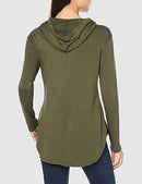 AMAZON ESSENTIALS WOMEN SUPERSOFT TERRY BASIC PULLOVER, SIZE MEDIUM, OLIVE - Brand New