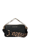 MICHAEL KORS JET SET SMALL DOUBLE ZIP CAMERA CHAIN CROSSBODY CHEETAH/BLACK MULTI - Brand New