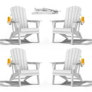 YEFU Adirondack Chairs Modern Poly Lumbar Weather Resistant Set of 4 - White - Like New