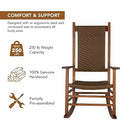 SHINE COMPANY HAMPTON PORCH ROCKER HIGH BACK WOOD ROCKING CHAIR 4335OA-OAK - OAK - Like New
