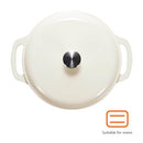 AMAZON BASICS CAST IRON DUTCH OVEN POT WITH LID ENAMELED ROUND 6-QUART - WHITE - Like New