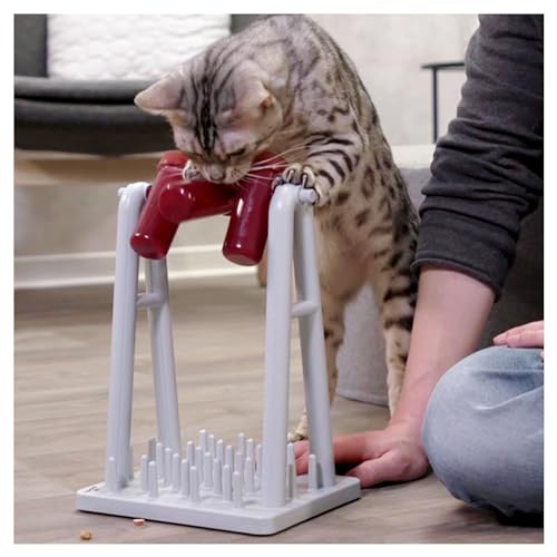 TRIXIE CAT ACTIVITY TURN AROUND STRATEGY GAME, SLOW FEEDER, 4591 - PINK/WHITE - Like New