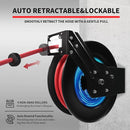 MaxWorks 80720 50ft Auto Rewind Retractable Reel 3/8" x 50' Air Hose - Black/Red Like New