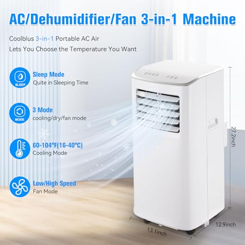 Coolblus Portable Air Conditioner up to 360 Sq Ft PAC-A019J-05KR - White - Like New