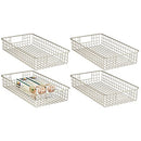 mDesign Wire Cabinet Organizer Storage Bins Baskets - 4 Pack - Satin - Brand New
