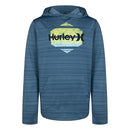 HURLEY BOYS LONG SLEEVE HOODED GRAPHIC T-SHIRT M S RIFT BLUE HEATHER - Like New