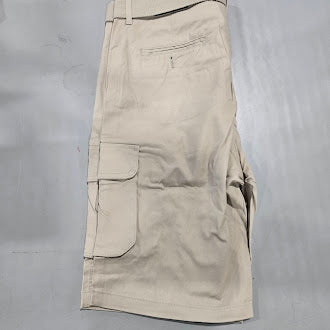BLU ROCK MEN'S SLIM FIT STRETCH BELTED CARGO SHORTS - SIZE: MEN 38 - STONE - Brand New