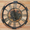 DORBOKER 27" Large Real Moving Gears Wall Clock Toughened Glass Cover - Brown - Like New