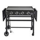 ROYAL GOURMET GB4001B 4-BURNER PROPANE GAS GRIDDLE FOLDABLE SIDE TABLES - BLACK - Like New