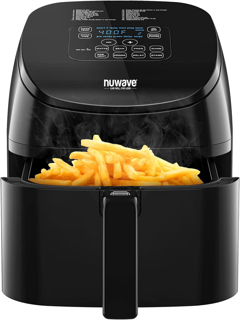 NuWave NW36112R 4.5 Qt Air Fryer with Probe - BLACK Like New