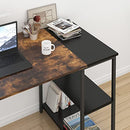 FurnitureR 55in Rustic Student Laptop Writing Storage Shelves - Brown/Black - Brand New