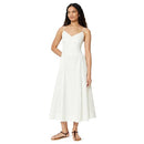 AMAZON ESSENTIALS WOMEN FIT & FLARE THIN STRAP COTTON DRESS WHITE XS - Brand New