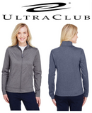 UC400W UltraClub Women's Navigator Heather Full-Zip New