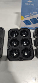 MEIDONG ICE CUBE TRAYS, 3 PACK FOOD-GRADE SILICONE ICE CUBE TRAYS - BLACK - Like New
