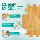 YES4ALL 24PCS INTERLOCKING EXERCISE MAT COVER 24 SQFT 7/16" - OAK WOOD LIGHT - Brand New
