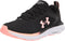 3024591 Under Armour Women's Charged Assert 9 Running Shoe Black/White/Pink 7.5 New