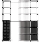 Whitmor Deluxe Double Rod Adjustable Closet Organization System - Silver/Black Like New