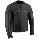 Milwaukee Leather Men's Black Leather Sporty Crossover Motorcycle - LKM1725 - L - Brand New