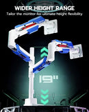 ARES WING DUAL MONITOR MOUNT ADJUSTABLE STACKED MONITOR STAND USB A/C - WHITE - Like New