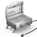 Tabletop Portable BBQ Grill Dual Propane Burner Stainless Steel - Brand New