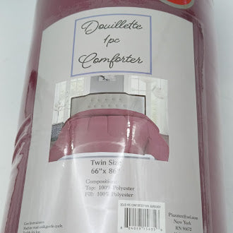 DOUILLETTE 1PC COMFORTER, TWIN SIZE 66X86, 100% POLYESTER - BURGUNDY - Brand New
