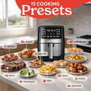 Gourmia 8 Qt Digital Air Fryer GAF826 XL Capacity 12 One-Touch Presets -Black - Brand New