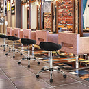 Yaheetech Adjustable Rolling Swivel Salon Stool with Backrest, Black - Brand New