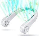 UseeShine Portable Neck Fan, USB Rechargeable, Headphone Design - WHITE Like New