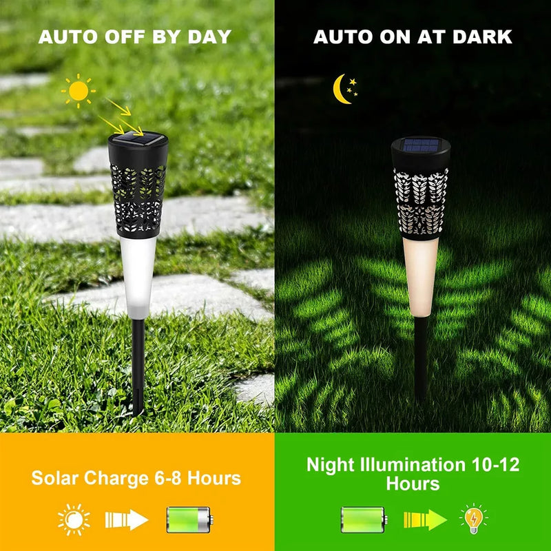 BIMONK SOLAR LIGHTS OUTDOOR GARDEN,18HRS, 6 PACK - WARM WHITE LIGHT - BLACK Like New